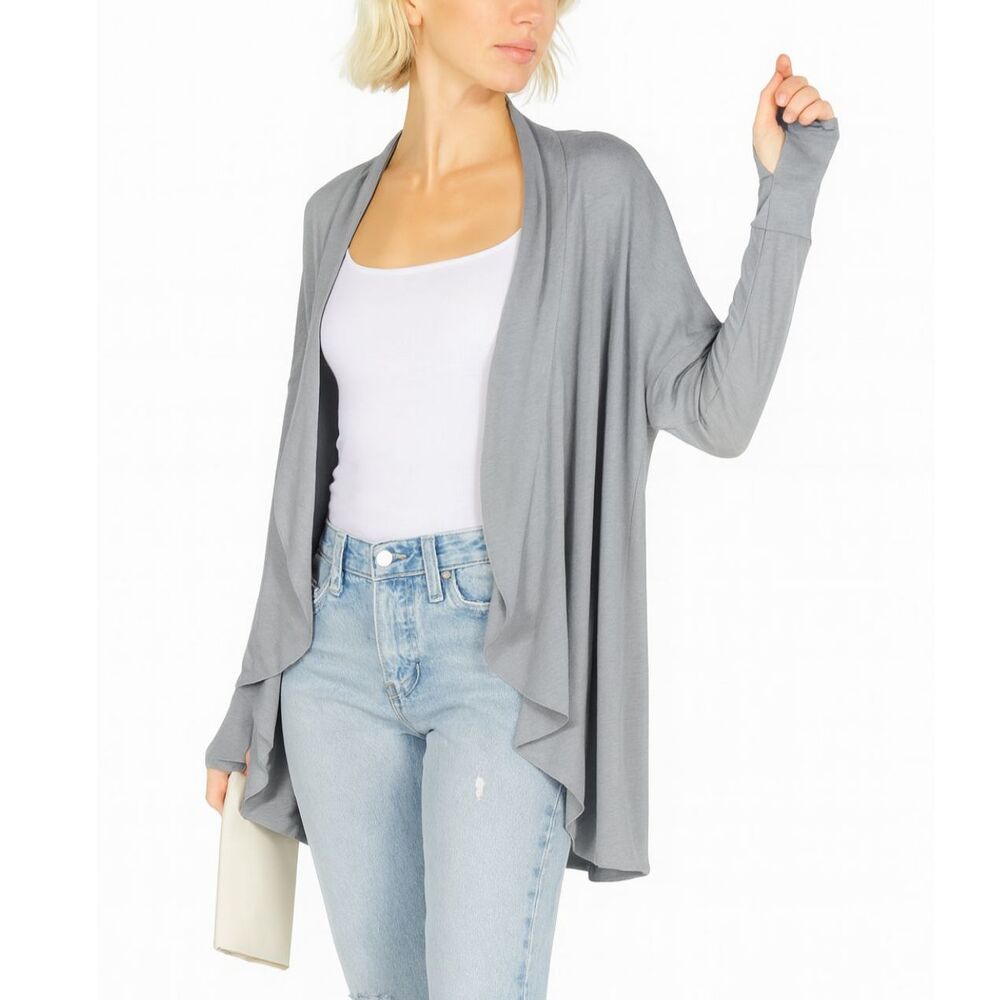 NWT Michael Lauren "Watts" Cardigan Waterfall Open Front Soft Cozy Layer M/L